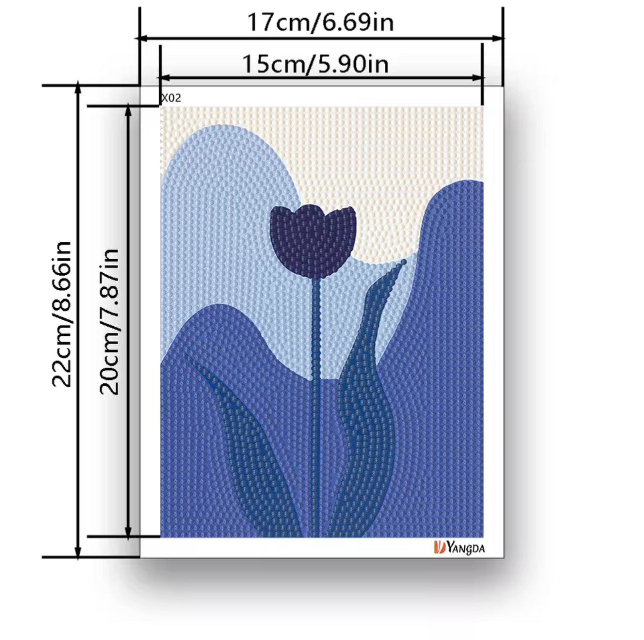 🌷 Quadro Diamond Painting Flor Azul Minimalista com Moldura – Arte Moderna e Sofisticada! 🎨✨