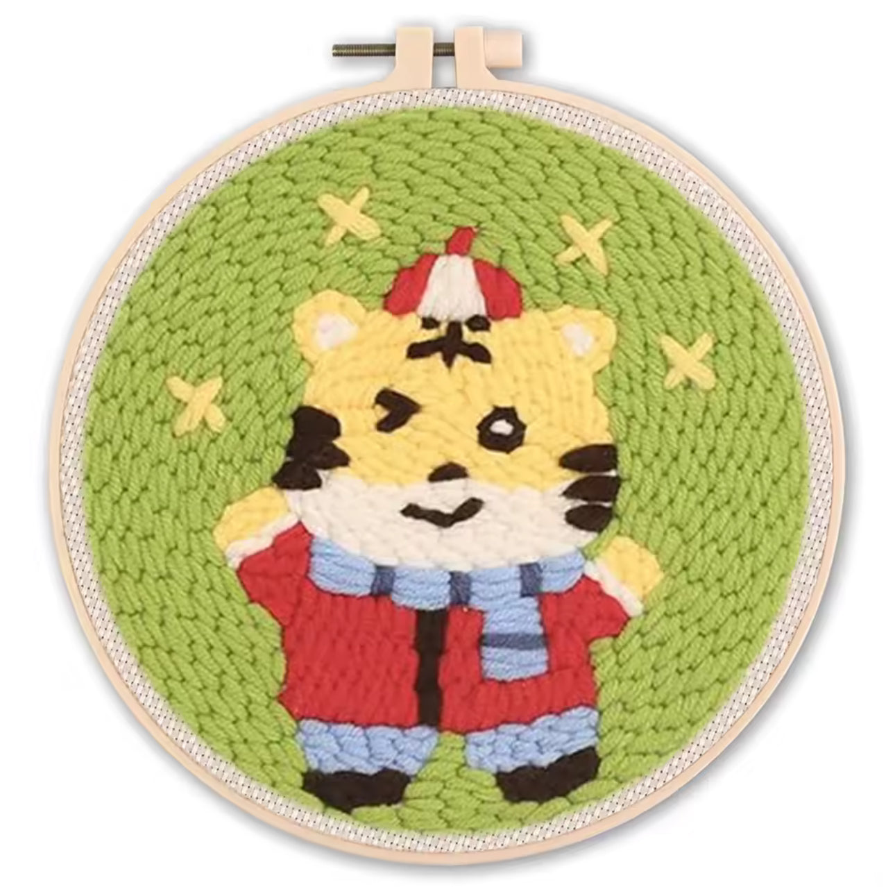 Kit Punch Needle Completo gatinho- Bordado Corgi para Iniciantes com Agulha, Bastidor, Linhas e Tecido Estampado
