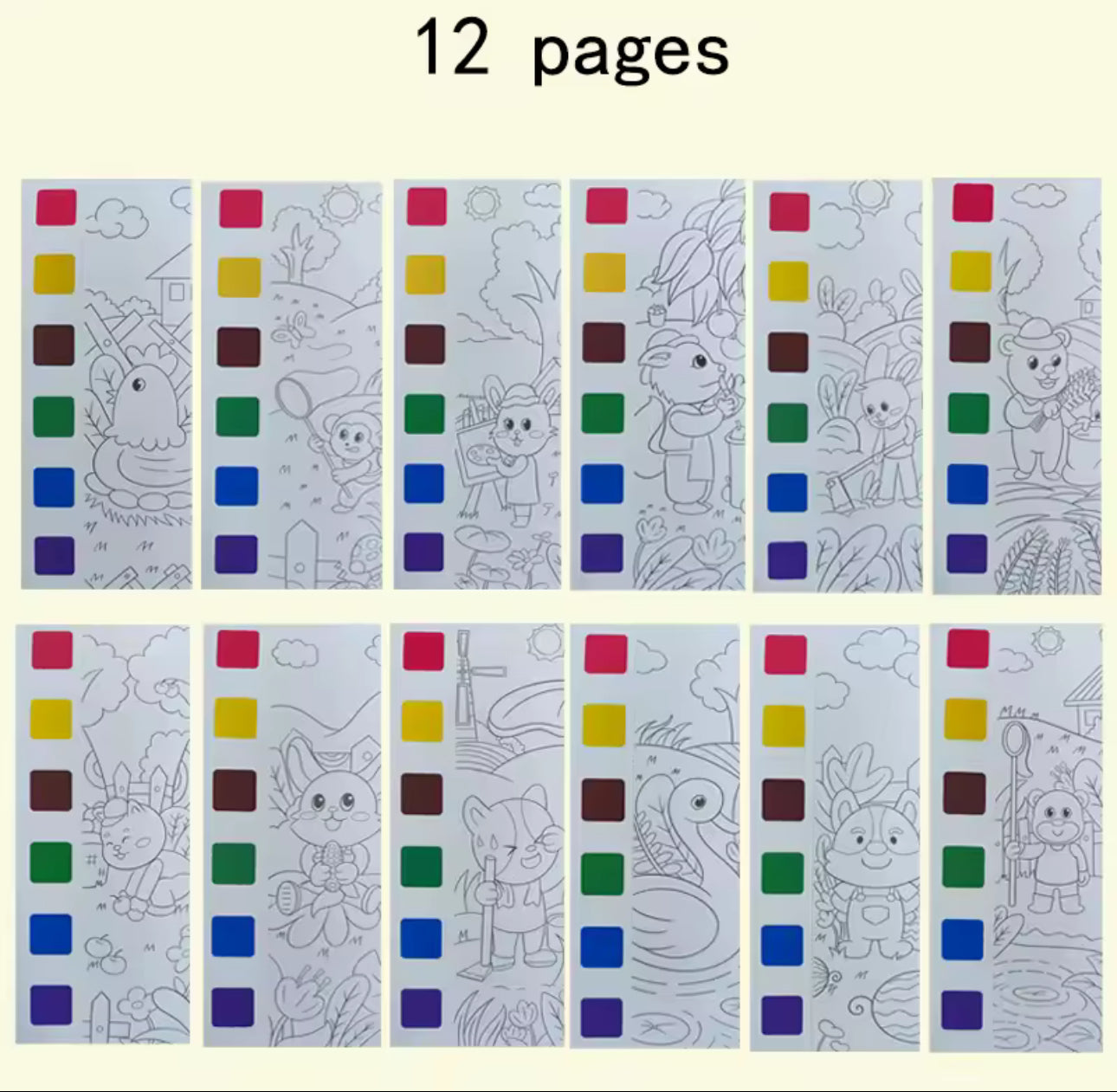 Livro de Pintura com Guia de Cores 2 – 12 Páginas de Criatividade