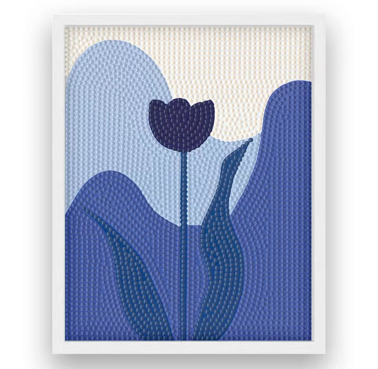 🌷 Quadro Diamond Painting Flor Azul Minimalista com Moldura – Arte Moderna e Sofisticada! 🎨✨