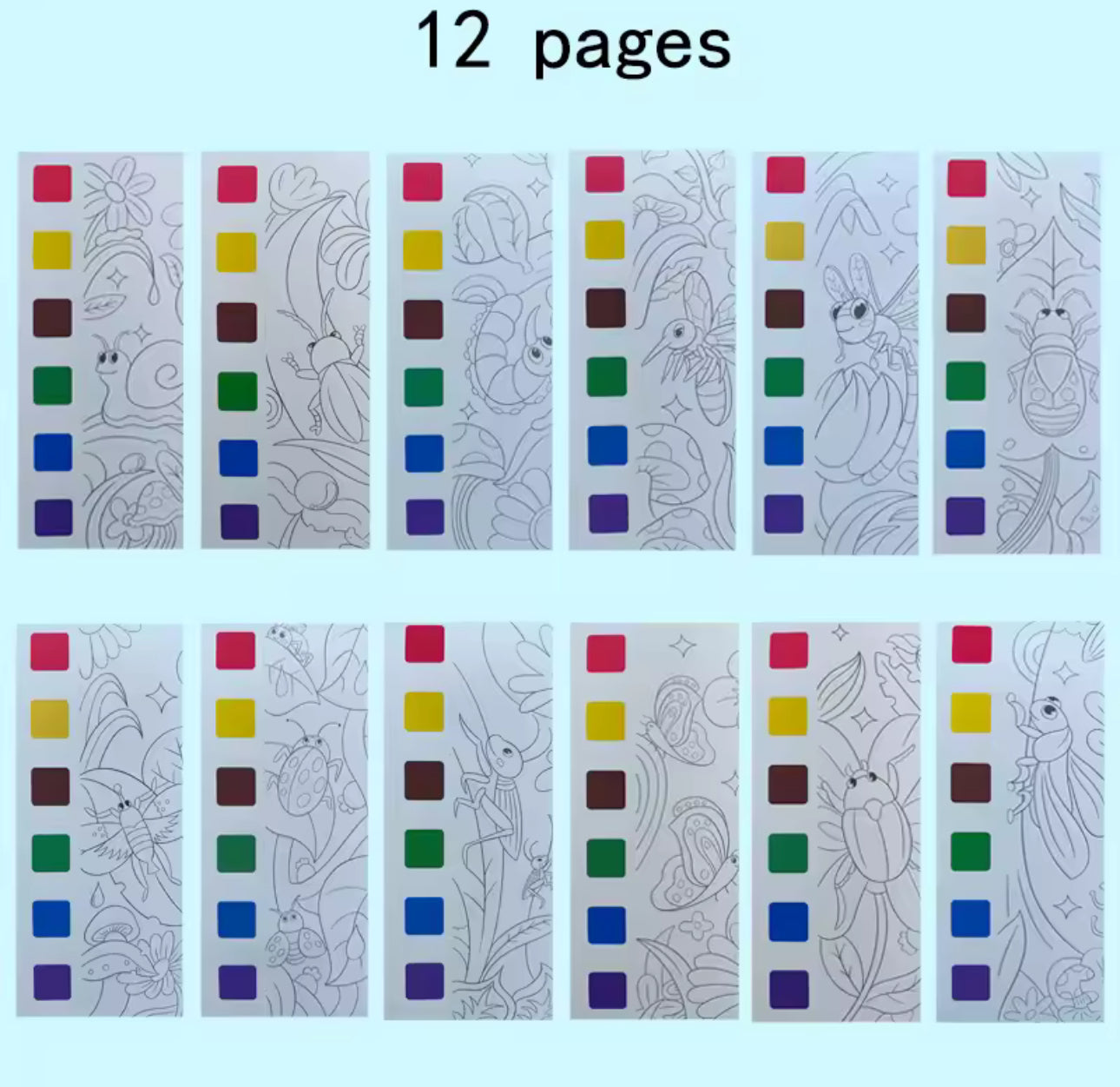Livro de Pintura com Guia de Cores 3 – 12 Páginas de Criatividade