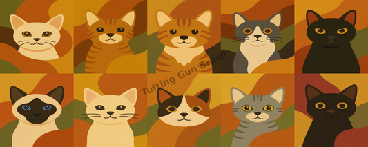 🐱 Pack Gatos para Tufting - 10 Moldes Exclusivos