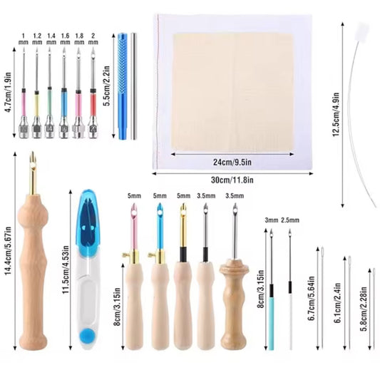 Kit completo de ferramentas punch needle