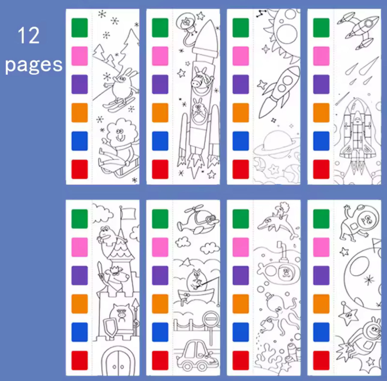 Livro de Pintura com Guia de Cores 7 – 12 Páginas de Criatividade