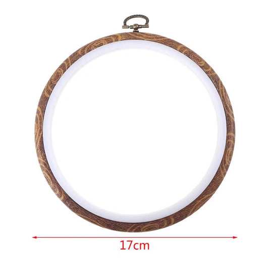 Kit de cinco Bastidores Redondos de 10cm, 13cm, 17cm , 22cm, 25cm para Punch Needle e Bordado